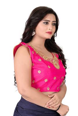 Pink Embriodered Silk Blouse 4