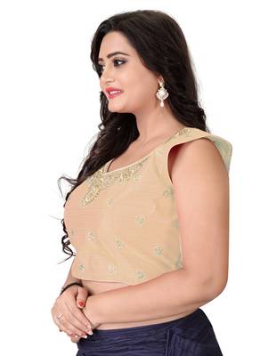 Beige Embriodered Silk Blouse 3