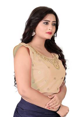 Beige Embriodered Silk Blouse 4