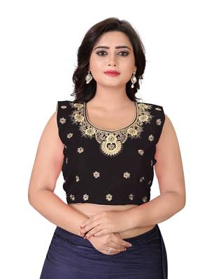 Black Embriodered Silk Blouse 1