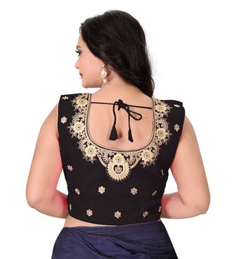 Black Embriodered Silk Blouse 2