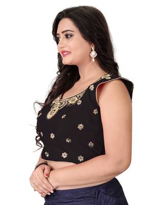 Black Embriodered Silk Blouse 3