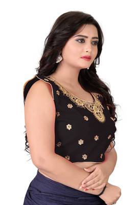 Black Embriodered Silk Blouse 4