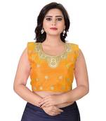 Orange Embriodered Silk Blouse