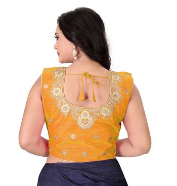 Orange Embriodered Silk Blouse 2