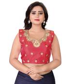 Peach Embriodered Silk Blouse