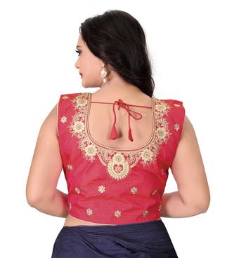 Peach Embriodered Silk Blouse 2