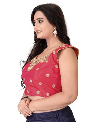 Peach Embriodered Silk Blouse 3
