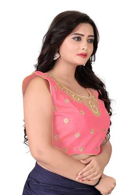 Light Pink Embriodered Silk Blouse 4