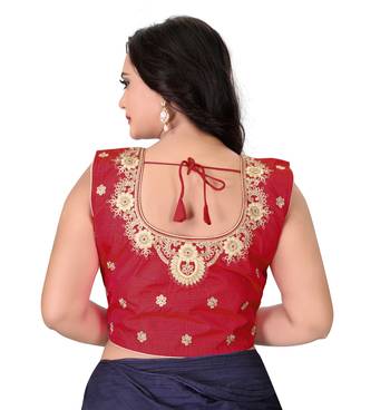 Red Embriodered Silk Blouse 2