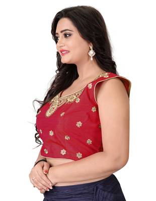 Red Embriodered Silk Blouse 3