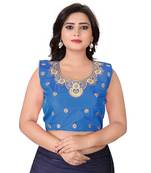 Turquoise Embriodered Silk Blouse