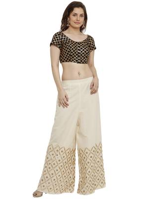 Banglori Silk With Gotta Patti Checks Black Princess Cut Readymade Saree Blouse 4