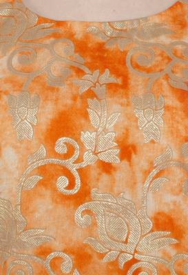 Orange printed silk silk-kurtis 5