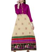 Multicolor printed silk kurti