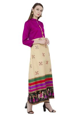 Multicolor printed silk kurti 3
