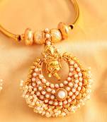 Beautiful Ganesh Pearl Cluster Pearl Necklace Set