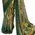 green printed georgette saree with blouse