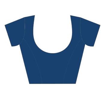 blue printed georgette saree with blouse 4