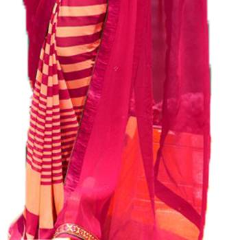 pink printed georgette saree with blouse 3