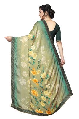 grey printed georgette saree with blouse 4