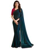 purple printed silk blend saree with blouse