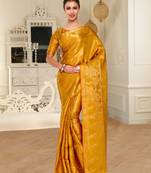 Gold woven art silk saree with blouse