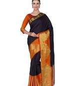 Black Woven Art Silk Saree With Blouse