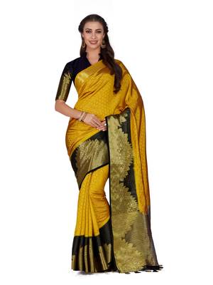 Gold Woven Art Silk Saree With Blouse 1