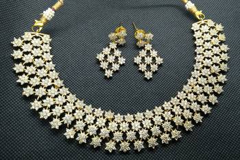 White cubic zirconia necklace sets 1