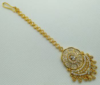 White zircon   maang tikka 1
