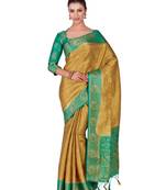 Brown Woven Art Silk Saree With Blouse