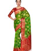 Green Woven Art Silk Saree With Blouse