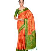 Orange Woven Art Silk Saree With Blouse