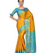 Gold Woven Art Silk Saree With Blouse