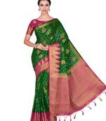 Green Woven Art Silk Saree With Blouse