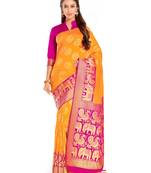 Gold Woven Art Silk Saree With Blouse