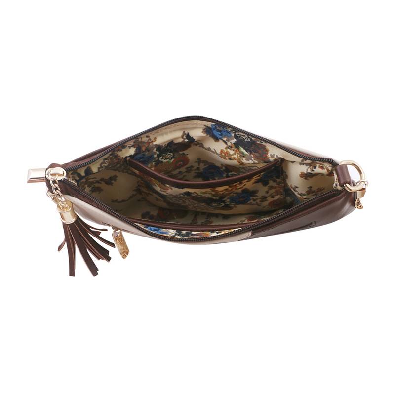 PU Leather Made Brown Color Detachable  Sling Bag For Women's & Girls