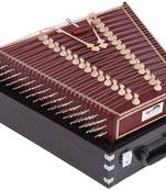 Santoor, Santur Pt. Shiv Kumar Sharma Style, Dark Colour, Matte Finish, Playing Sticks, Tuning Key, Extra Strings,