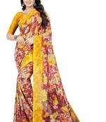 Multicolor printed georgette saree with blouse