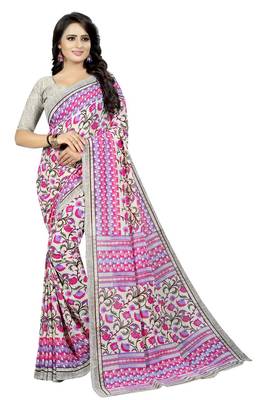 Multicolor printed georgette saree with blouse 1