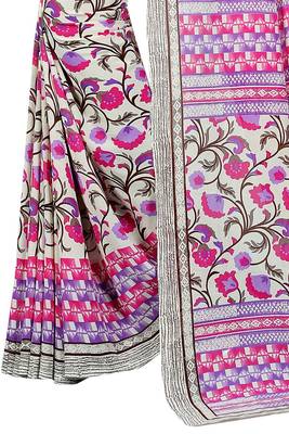 Multicolor printed georgette saree with blouse 2