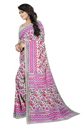 Multicolor printed georgette saree with blouse 3
