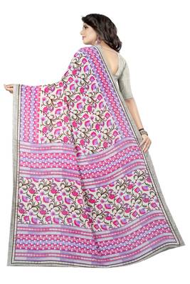 Multicolor printed georgette saree with blouse 4