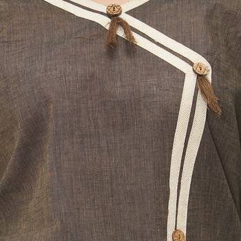 Brown plain cotton ethnic-kurtis 4