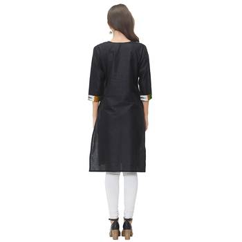 Black plain cotton ethnic-kurtis 2