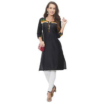 Black plain cotton ethnic-kurtis 5