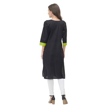 Black plain cotton ethnic-kurtis 2