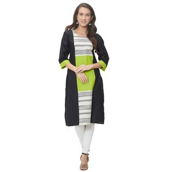 Black plain cotton ethnic-kurtis 5