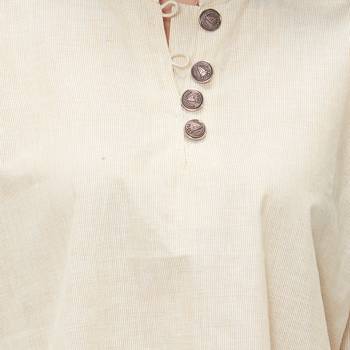 Beige plain cotton ethnic-kurtis 4